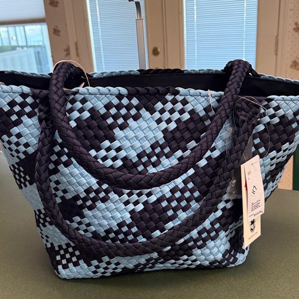 Wildfox Blue and Black Checkered Tote